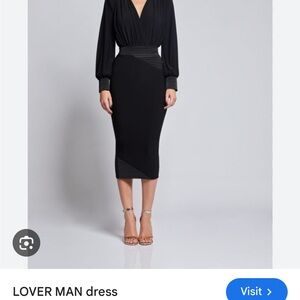 Zhivago Black Long Sleeve Dress with Striped Accents